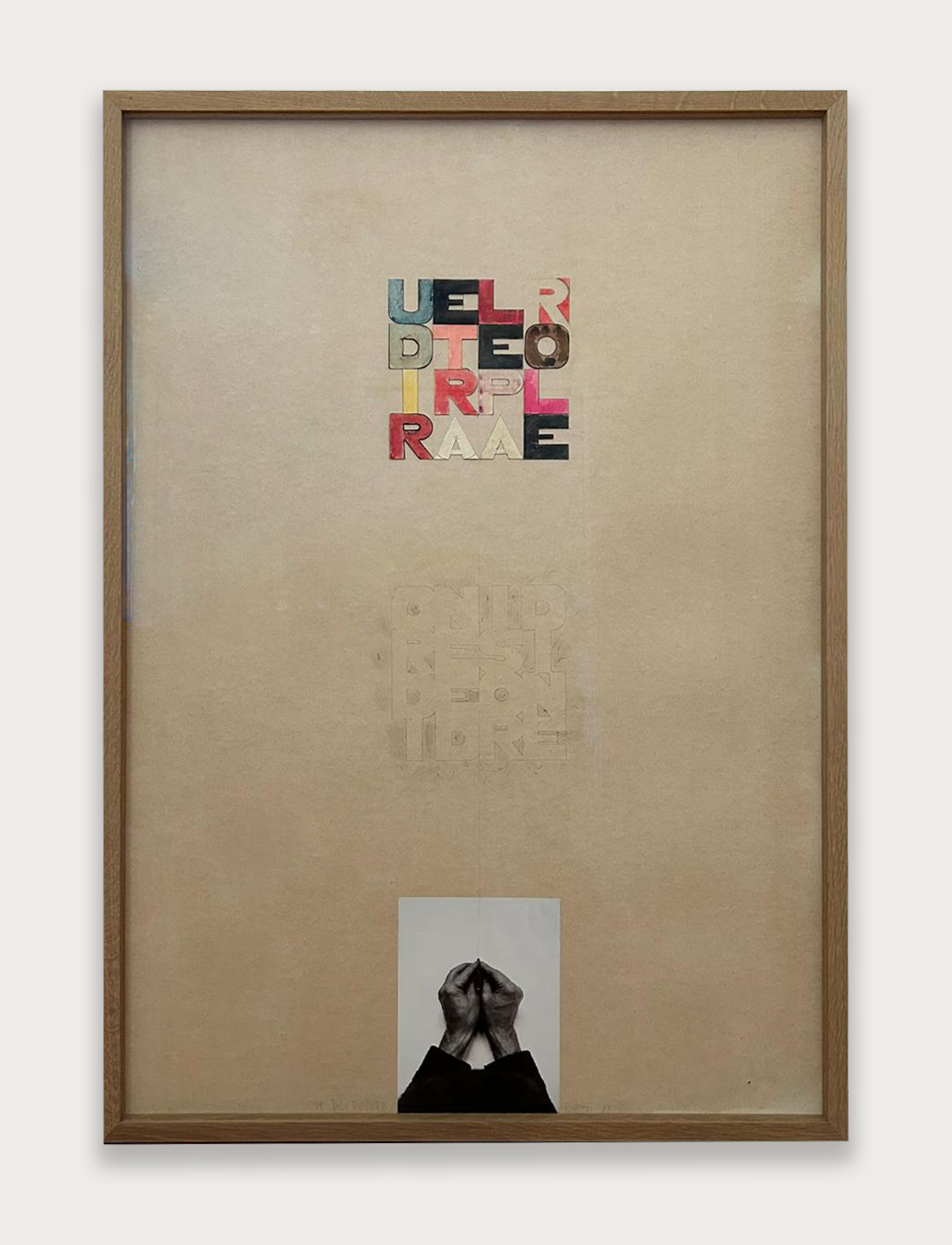 Alighiero Boetti - Due mani e una matita, (UDIRE TRA LE PAROLE), 1977