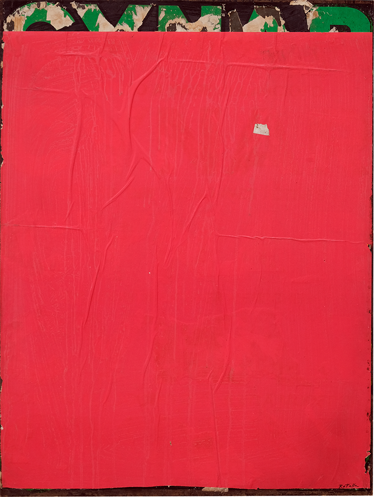 Mimmo Rotella - Red-Blank, 1980
