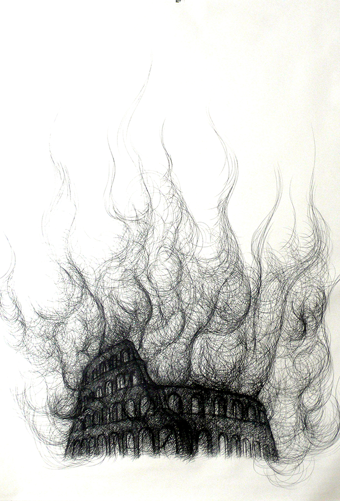 Paolo Canevari - Burning Colosseum, 2020
