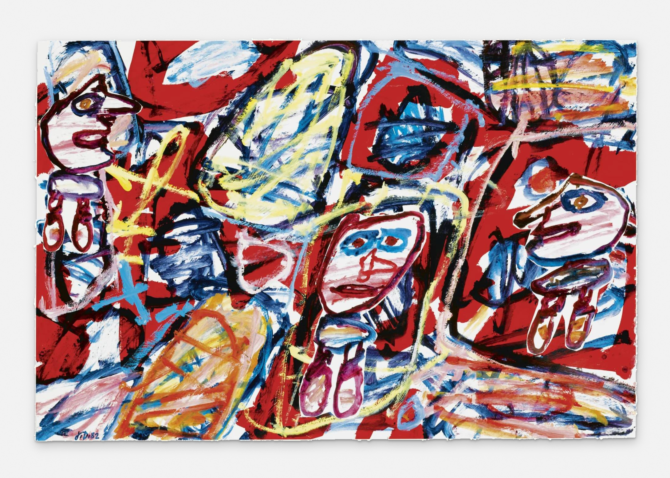 Jean Dubuffet - Site Aléatoire avec 3 Personnages, 1982
