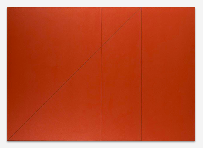 Robert Mangold - A Triangle within Two Rectangles (red)